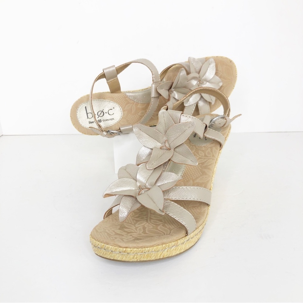 Born Concept b.o.c Edith champagne, wedge, espadrille sandals - Picture 7 of 8